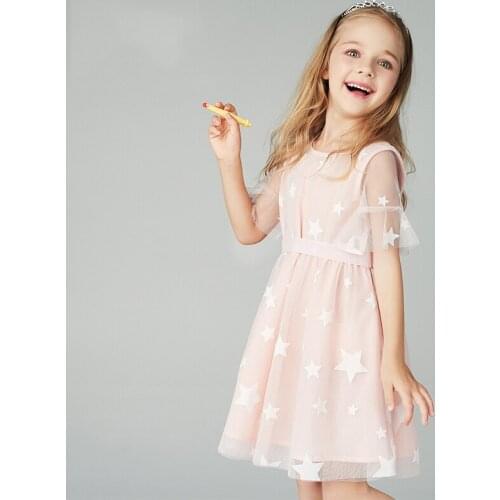 Girls veil dress gauze pink gauze princess dress