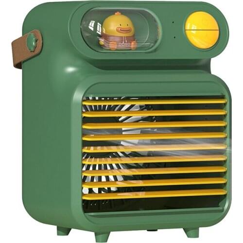 Portable 4000mAh Air Cooler Desktop Mini Fan Air Conditioner Cooling Fan Humidifier Purifier Multifunction Table Fan Night Light