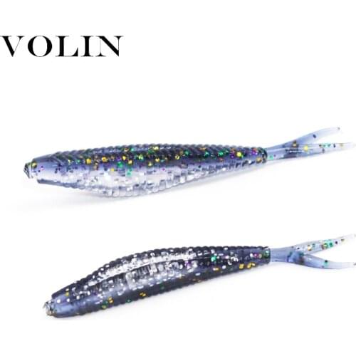 VOLIN NEW Soft Fishing Lure 20pcs 60mm 1.5g Soft Bait Worm Wobbler Silicone Baits Iscas Artificial Fishing Carp Lure