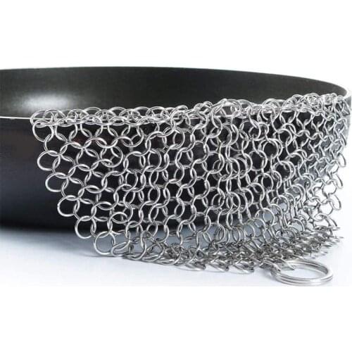Stainless Steel Kitchen Ring Cloth Cleaner Household Dish Washing Chainmail Scrubber for Cast Iron Pan Scraper Cooking Utensils
