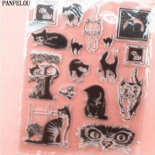 PANFELOU the cats Transparent Clear Silicone Stamp/Seal DIY scrapbooking/photo album Decorative clear stamp sheets