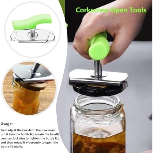 Adjustable Bottle & Jar Opener Stainless Steel Lids Off Can Bottle Opener Opener For 1-4 Inches Kitchen Gadget Accessories
