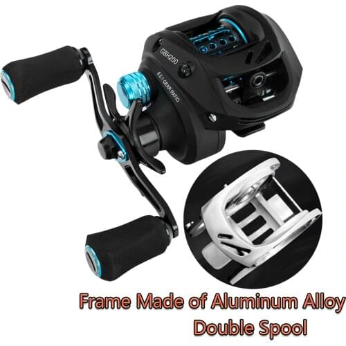 Baitcasting Fishing Lure Frame Made of Aluminum Alloy Ultra Light 159g Fishing Reel Max Power 8lbs Double Spool