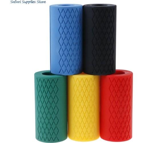 1pc Dumbbell Fat Barbell Grips Thick Bar Handle Pull Up Weightlifting Support Silicon Anti-Slip Protect Pad For Body Building