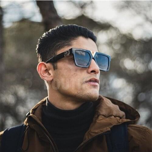 Vintage Black White Square Sunglasses For Women 2021 New Fashion Brand Oversized Sun Glasses Men One Piece Hip Hop Shades