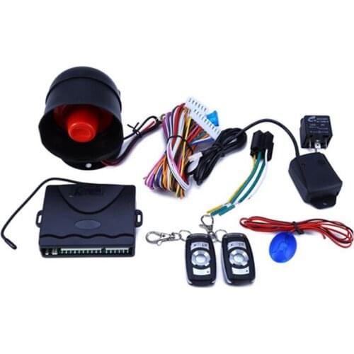 Universal 12V Car Alarm System One Way Vehicle Burglar Alarm Security Protection System with 2 Remote Control Auto Burglar QS001