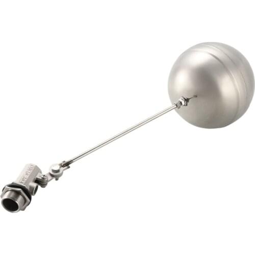 UXCELL 1/2 or 3/4INCH Float Valve Ball Male Thread Water Sensor Float 304 Stainless Steel Floating Valve Ball Thread Length 18mm
