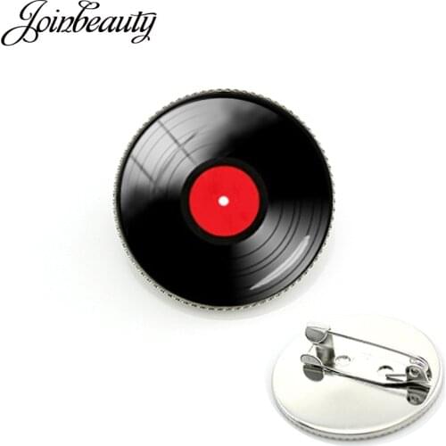 JOINBEAUTY Vinyl Record Brooch Pins LP DJ Men Retro Music Badge Best Friends Gifts Jewelry Musial Charms Musician Brooch KC141