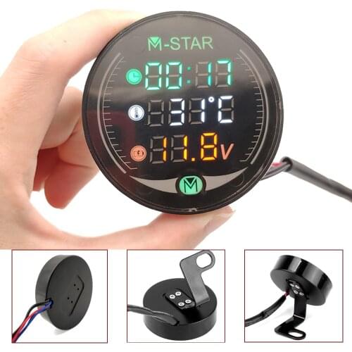 For Yamaha xjr 1300 400 fjr 1300 XJR400 BT1100 Motorcycle Voltmeter Time Temperature LED 3-in-1 LED Digital Voltage Meter