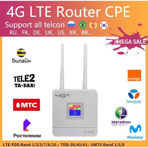 KuWifi 4G Sim Card Wifi Router CAT4 150Mbps Wireless CPE Router LTE FDD TDD Unlock Router With External Antennas WAN/LAN kuwifi