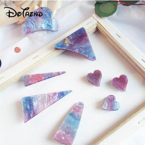 2021 New Hair Accessories Women Girls Cute Acetate Starry Colorful Geometric Hair Clips Hairpins Hair Claws Barrettes Headbands