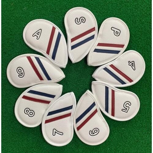 Golf Iron Headcovers 9pcs (4,5,6,7,8,9,P,S,A) Set Putter Protect Covers