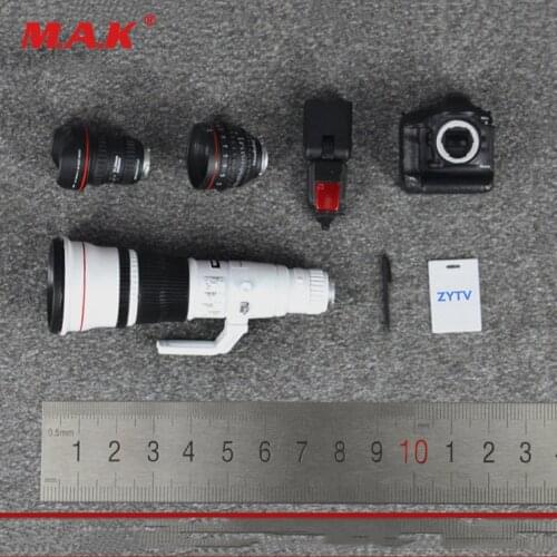 1/6 scale digital SLR camera set with lens and flash model toy fit for 12" action figure doll ZY16-20 accessories