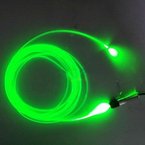 1W DC12V Led Light Illuminator source Engine Lighting projector & 5M Side Glow Fiber Optic light cable kit f/Car Home Auto Decor