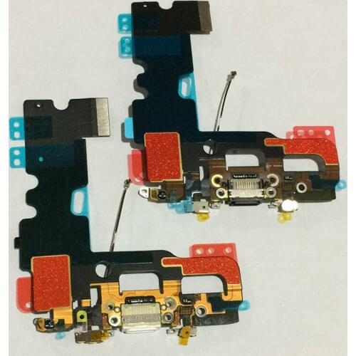 10Pcs/lot Original New USB Charger Port Charging Dock with MIC Antenna Flex Ribbon Cable for iPhone 7 Black White Grey Parts