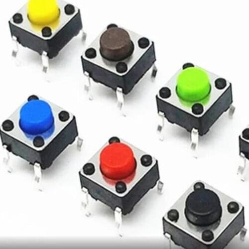 120pcs 6x6x5mm Tactile Push Button Switch DIP 4P Micro Switch Momentary Tact Switch