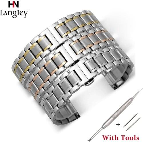 18 19 20 21 mm Watch Band Full Stainless Steel Wristwatch Straps Watch Accessories 2019 New Watches Bands Wholesale