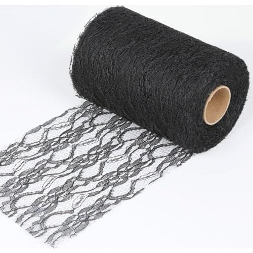 2008NC Black Tulle Rolls Spool Lace Roll Netting Lace Fabric For Tutu Skirt Chair Sash Bow Table Runner 22 meters/volume