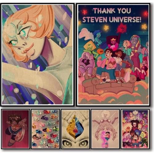 40 Designs Steven Universe Kraftpaper Poster Cartoon Crystal Gems Painting Funny Fancy Wall Sticker for Coffee House Bar 1