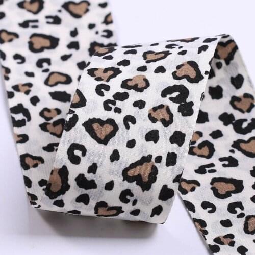 5yards Fashion Leopard Ribbon Handmade Bow Hair Accessories Material DIY Clothing Belt Hat Flower Decoration Ribbon Tape