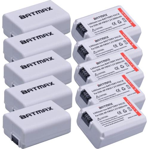 Batmax NP-FW50 NPFW50 fw50 White Battery for Sony a6500 a6400 a6300 a6000 a5000 a3000 NEX-3 a7R a7R II a7II NEX-3 NEX-3N NEX-5