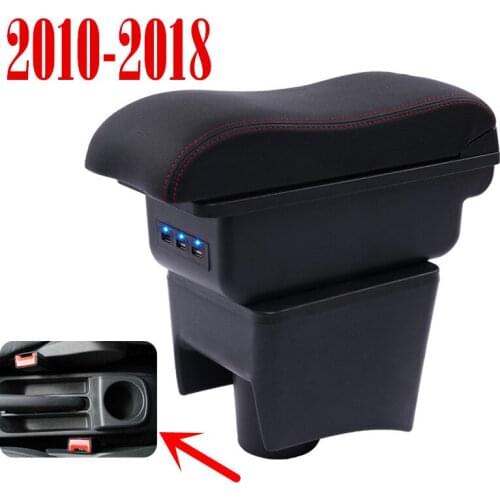Car Armrest Case For VW Polo 2011-2016 Armrest Central Store Content Storage Box With Cup Holder Ashtray
