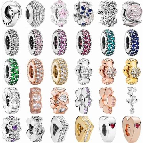 Pan Dazzling Daisy Logo & Heart Bands Butterfly Arrangement Spacer Charm 925 Sterling Silver Beads Fit Bracelet DIY Jewelry