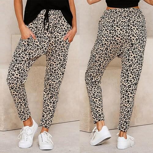 High Waist Pants Streetwear Harajuku Joggers Leopard Print Casual Pants Wide Leg Sweatpants Women Trousers Plus Size