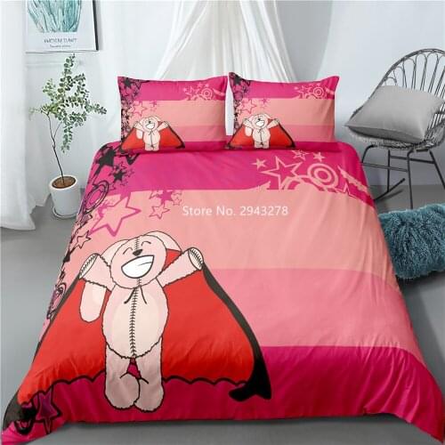 Childrens Bedroom Decorative Cartoon Cow Pattern Bedding Cute Duvet Quilt Cover Pillowcase American/European/British Size