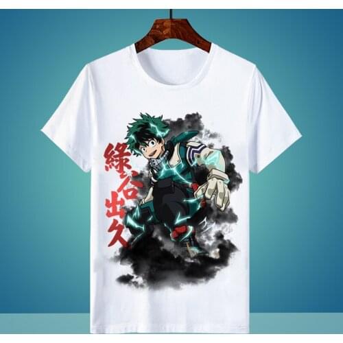 My Hero Academia Cosplay T Shirt Deku Todoroki Shouto Bakugou Katsuki Summer T-Shirt Anime Cartoon Top Tee Halloween Costume