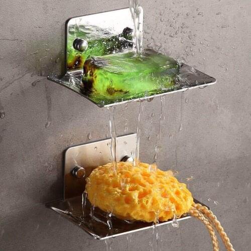 Soap Box, Soap Box, Wall-mounted 304 Stainless Steel, No Perforation, Drain, No Trace, Creative Bathroom and Toilet