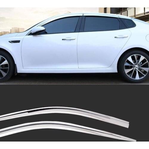 Brand New 1 Set Chrome Side Rain Guard Deflectors Vent Sun Shade Window Visors For Kia K5 2016