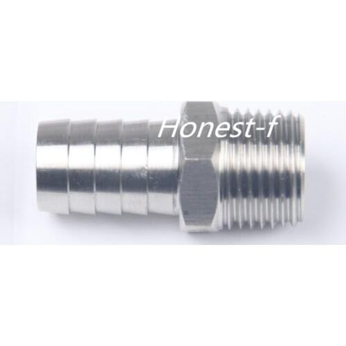 LTWFITTING Bar Production Stainless Steel 316 Barb Fitting Coupler / Connector 5/8" Hose ID x 1/2" Male NPT Air Fuel Water