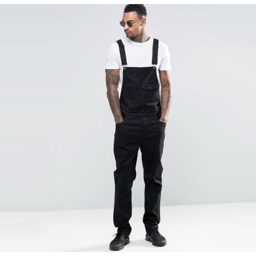 Men White Jeans Jumpsuits Autumn Casual Loose Sleeveless Denim Bib Overalls for Man Slim Suspender Black Pants