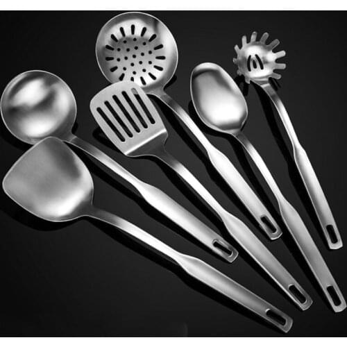 6/7Pcs Stainless Steel Cooking Tools Set, Nonstick Kitchen Utensils - Turner Soup Ladle Strainer Pasta Server Spoon