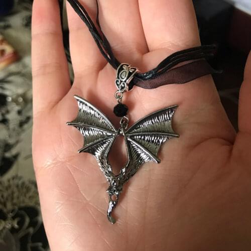 Halloween Flying Vampire Bat Necklace, Black Ribbon Collar, Witch Gothic Vampire Ghost Dark Jewelry, Gift for Bat Lovers