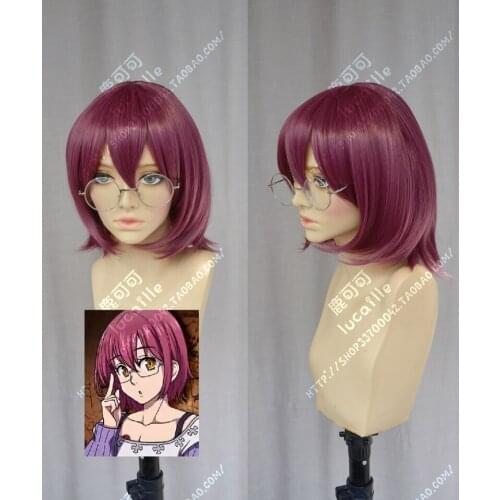 Anime The Seven Deadly Sins Goats Sin of Lust Gowther Cosplay Wigs Short Red Heat Resistant Synthetic Hair Wig + Wig Cap