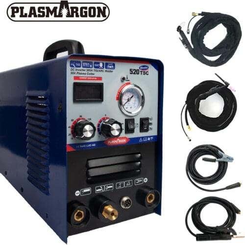 Plasma Cutter 3 In 1 50A Cutter 200A TIG/MMA Welder Multifunction Welding Machine With Cutting Consumables 520TSC For Welding