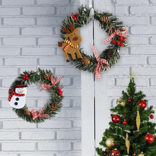 DIY Wreath Christmas Decoration Garland XMAS Door Wall Ornament Christmas Decorations For Home Rattan Festive Party Rattan U3