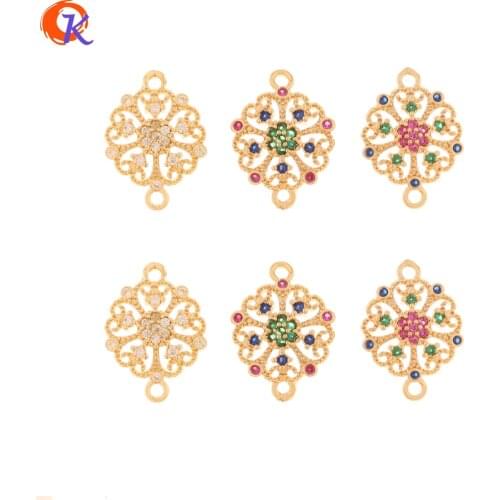 Cordial Design 50Pcs 12*16MM Jewelry Accessories/Earrings Connectors/DIY Making/Cubic Zirconia Charms/Hand Made/Earring Findings