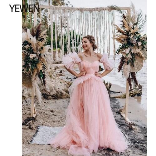 Ruffles Separate Sleeves Maternity Dress Princess Bridal Engagement Tulle Dress with Bustier Photography Dress YEWEN