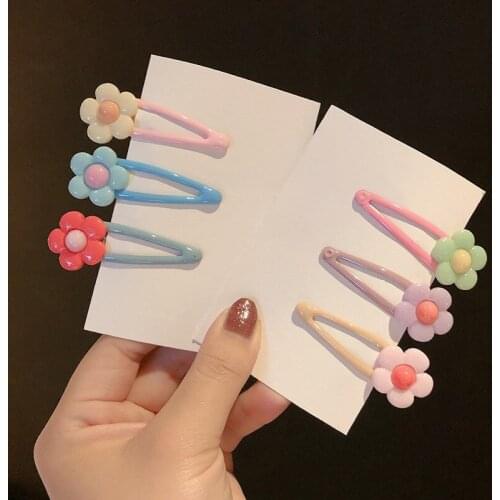 3PCS/SET Hair Pin Candy Color Small Flower Women Hair Clip Korean Kim Hyun A Style INS Summer Latest Cute Girl Hair Accessories