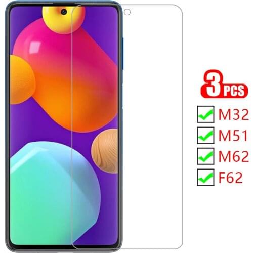 Protective tempered glass for samsung m51 m62 f62 m32 51m 62m 62f screen protector on galaxy m 51 f 62 32 film samsun galaxi n51