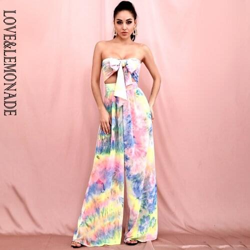 LOVE & LEMONADE Sexy Long Variable Belt Two-Pieces High Waist Color Tie-Dye Material Set LM6473-6