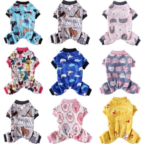 Winter Dog Clothes Pet Print Jumpsuit Pajamas for Small Dogs Cats Puppy Clothing for Chihuahua Yorkies Pomeranian Puppy Clothing