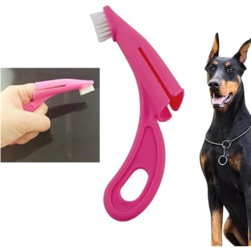 1PCs Super Soft Pet Finger Toothbrush Teddy Dog Brush Bad Breath Tartar Teeth Tool Dog Cat Cleaning Supplies