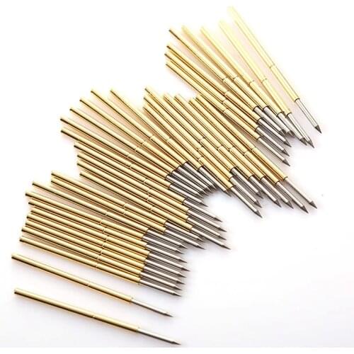 100pcs/box Spring Test Probe P100-B1 Straight-up Pointed Needle Tube Outer Diameter 1.36mm Needle Length 33.35mm Pogo Pin