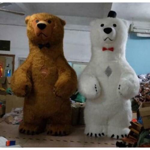 2m 2.6m 3m Polar Bear Inflatable Mascot Costume Suits Halloween Cosplay Party Game Dress Outfits Carnival Christmas Adults Size