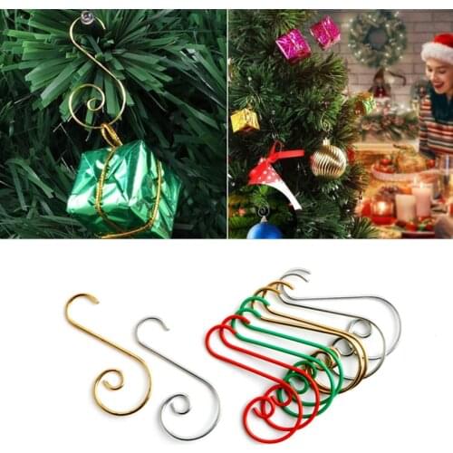 New Year 20pcs Christmas Ornament S-Shaped Hooks Xmas Tree Ball Pendant Hanging Decoration Holders For Home Party Navidad 2021