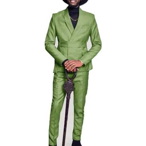 2021 Tailor Made Mint Green Double Breasted Suits For Men Groom Tuxedo Terno Slim Fit Casual Best Man Blazer Party Wedding Suits